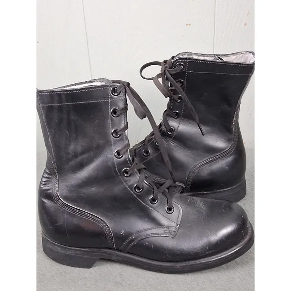 Vintage Army Combat Paratrooper Jump Boots Mens Size 7W Black 7-63 Vietnam Era