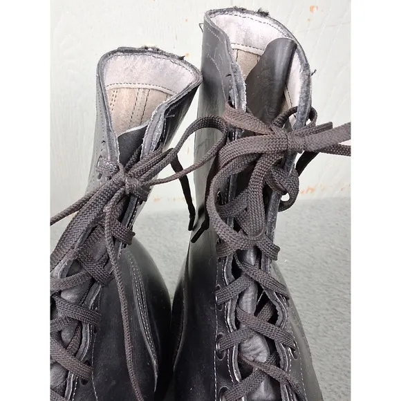 Vintage Army Combat Paratrooper Jump Boots Mens Size 7W Black 7-63 Vietnam Era