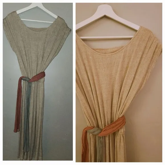 Vintage Arther Max Linen Dress with Belt