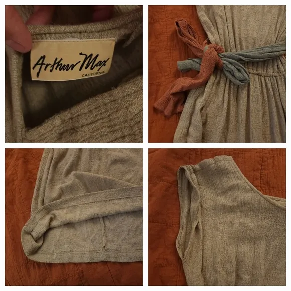 Vintage Arther Max Linen Dress with Belt