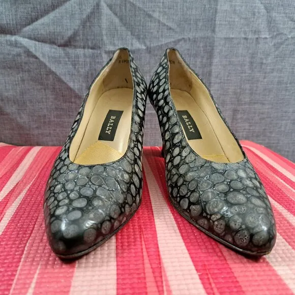 Vintage Bally Women's Kitten Heels Soft Leather Shoes 5.5
