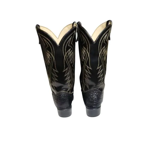 Vintage Bronco All Made in USA WM1950 Black‎ Cowboy Boots Men's Size 8 EE