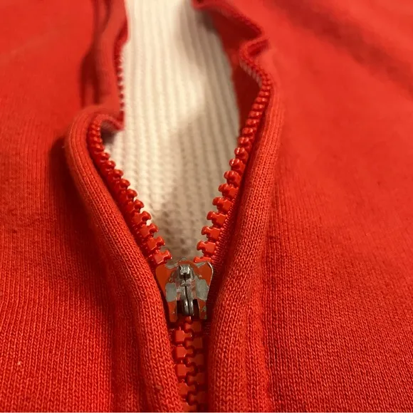 Vintage Camber Thermal Lined Red Full Zip Hoodie Sz 2XLT USA FADED DISTRESSED