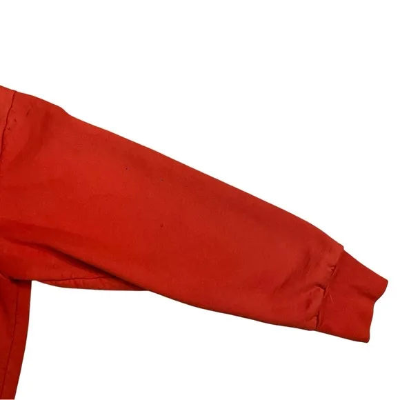 Vintage Camber Thermal Lined Red Full Zip Hoodie Sz 2XLT USA FADED DISTRESSED