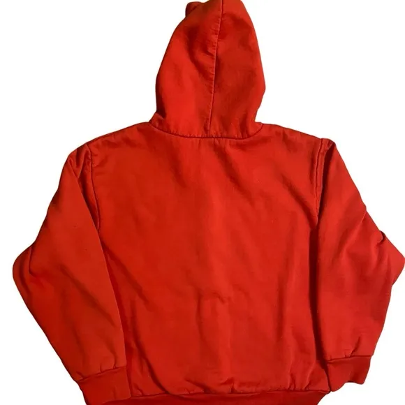 Vintage Camber Thermal Lined Red Full Zip Hoodie Sz 2XLT USA FADED DISTRESSED