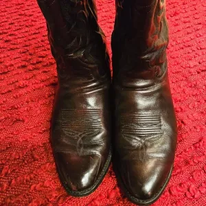Vintage Dan Post Black Cherry all leather Cowboy Boots, size 13