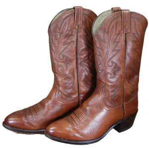 Vintage DAN POST Men's 9.5 D #9398 All Leather Brown Western Cowboy Boots
