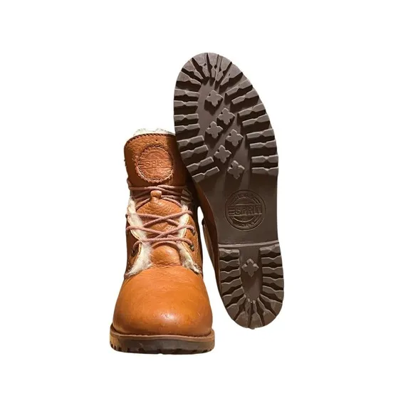Vintage Esprit Y2K Woman's Sherpa Lined  Leather Boots Size US 7.5