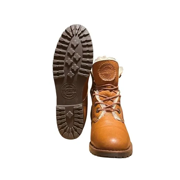 Vintage Esprit Y2K Woman's Sherpa Lined  Leather Boots Size US 7.5
