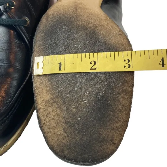 Vintage Florsheim Ramblers Black Leather Lace Up Gum Sole Low Heel 10N