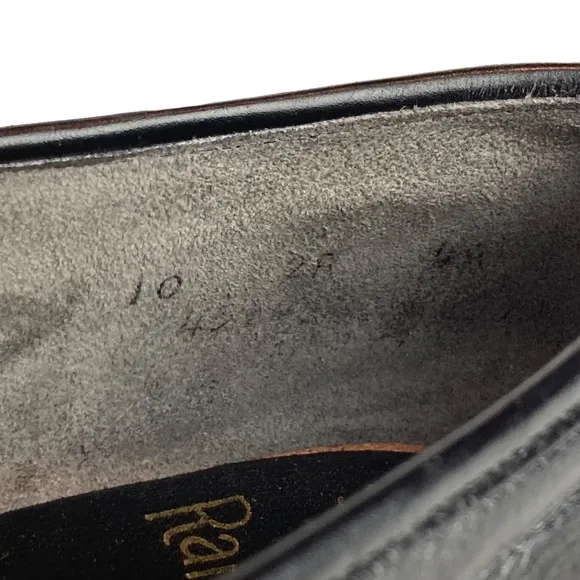 Vintage Florsheim Ramblers Black Leather Lace Up Gum Sole Low Heel 10N