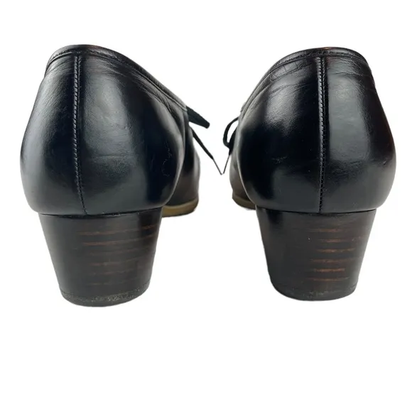 Vintage Florsheim Ramblers Black Leather Lace Up Gum Sole Low Heel 10N