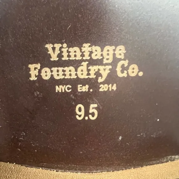 VINTAGE FOUNDRY CO. TITUS LEATHER BOOTS IN BLACK NWOT MEN'S SIZE 9.5