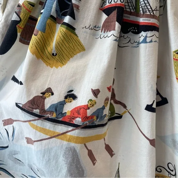 Vintage Moby Ahab &amp; Crew Nantucket Pleated Sailor Cotton Skirt XXS Boat Travel