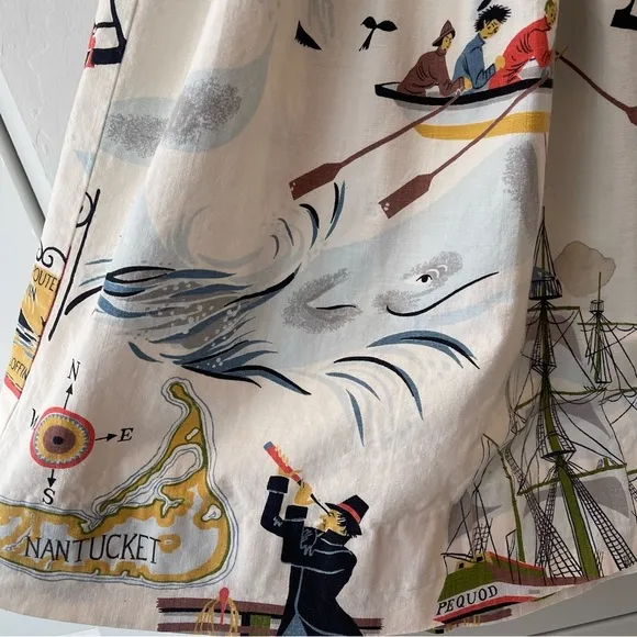 Vintage Moby Ahab &amp; Crew Nantucket Pleated Sailor Cotton Skirt XXS Boat Travel
