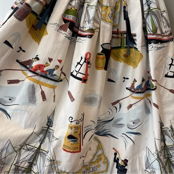 Vintage Moby Ahab &amp; Crew Nantucket Pleated Sailor Cotton Skirt XXS Boat Travel