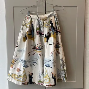 Vintage Moby Ahab &amp; Crew Nantucket Pleated Sailor Cotton Skirt XXS Boat Travel