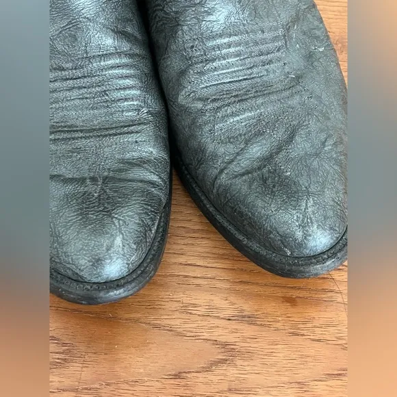 Vintage Panhandle Slim Cowboy Boots Leather Black Gray 10.5D Mens