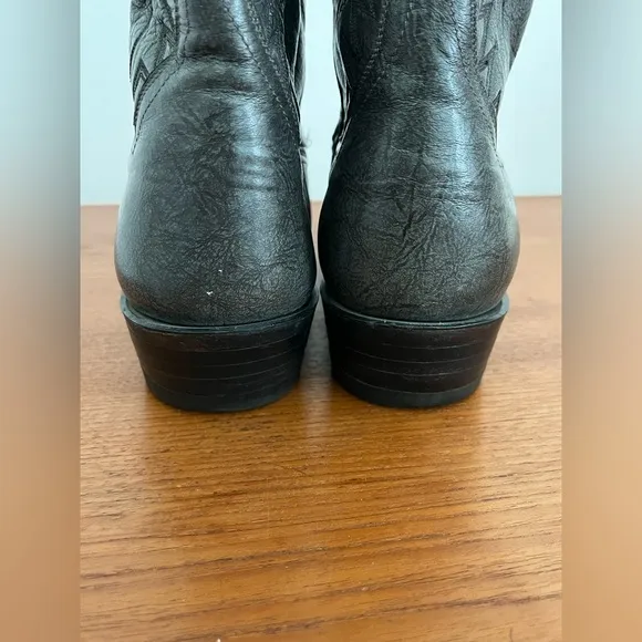 Vintage Panhandle Slim Cowboy Boots Leather Black Gray 10.5D Mens