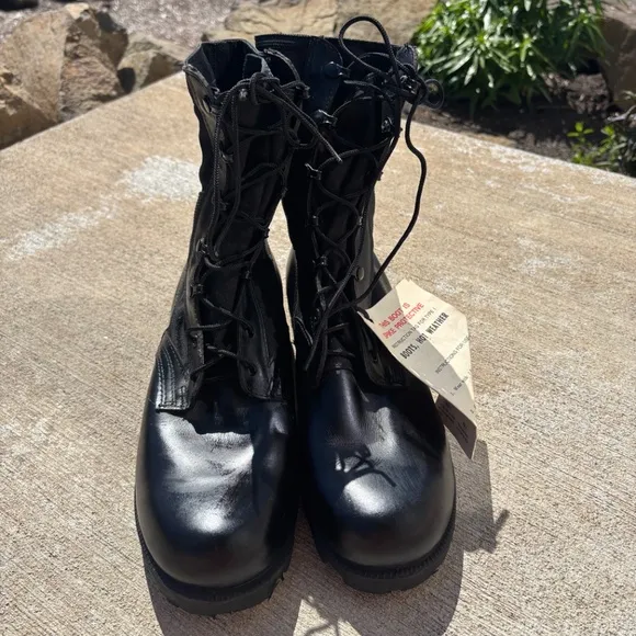 Vintage RO Search Black Leather Military US Army Combat Boots Men's 11 1/2 R NEW