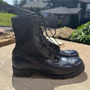 Vintage RO Search Black Leather Military US Army Combat Boots Men's 11 1/2 R NEW