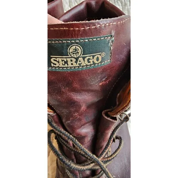 Vintage Sebago Drysides Leather Waterproof Hiking Boots Men 9.5 Womens 11 Maroon