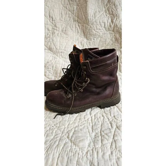 Vintage Sebago Drysides Leather Waterproof Hiking Boots Men 9.5 Womens 11 Maroon