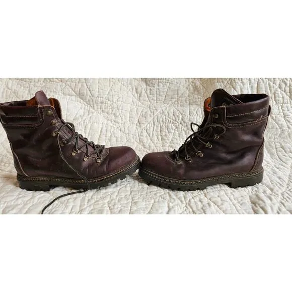 Vintage Sebago Drysides Leather Waterproof Hiking Boots Men 9.5 Womens 11 Maroon