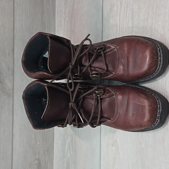 Vintage Sorel Women Y2K Brown Canada Leather Boots Shoes Square Toe Shoes Sz 8M
