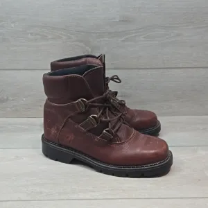 Vintage Sorel Women Y2K Brown Canada Leather Boots Shoes Square Toe Shoes Sz 8M