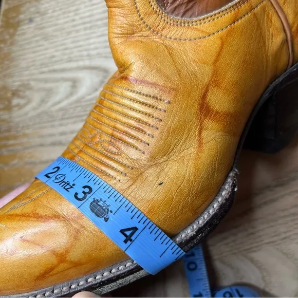 Vintage Tony Lama Marble Leather Two Tone Brown Western Cowboy Boots Women’s 6