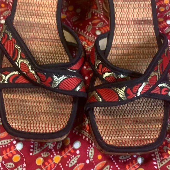 Vintage wood sole shoes