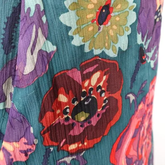 Vintage Y2K Betsey Johnson Floral Silk  Babydoll Strapless Dress 6 Made in USA