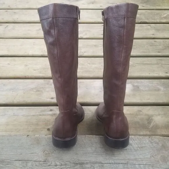 Vintage 90s y2k Eddie Bauer High Definition Brown Leather Equestrian Tall Boots
