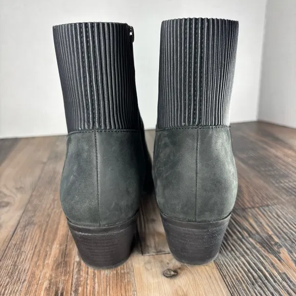 Vionic Boots Womens 8 Shantelle Leather Ankle Heel Classic Comfort Modest Office