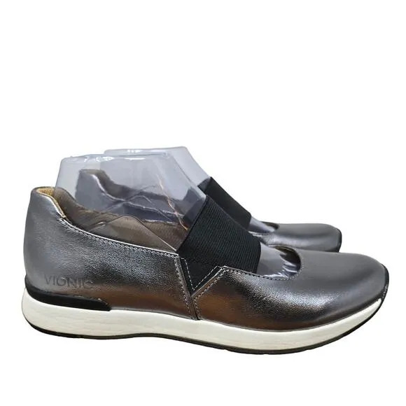 Vionic Cadee Metallic Pewter Mary Jane Women's Slip On Shoe 7