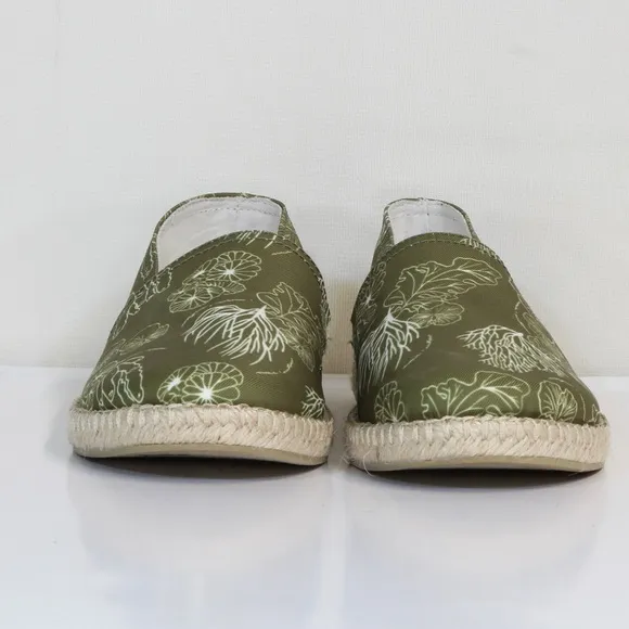 Vionic Laguna Green Seaweed Coral Print Beach Espadrille Sneakers NWT