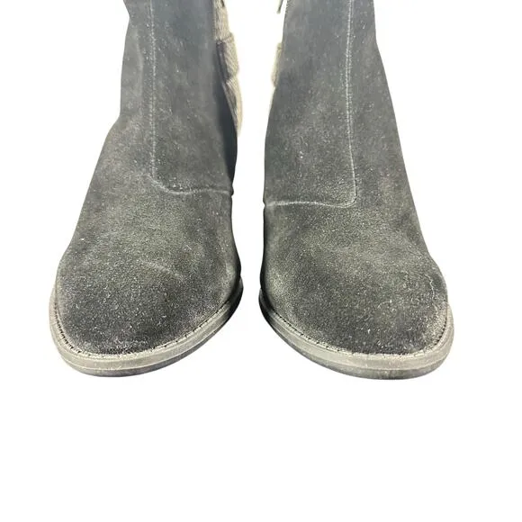 Vionic Naomi Black Snake Print Suede Sz 8 Heel Comfort Ankle Booties boot