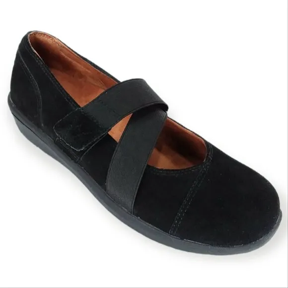 Vionic Shelby Mary Jane Shoes Size 6 Black Suede Leather Comfort NWOT