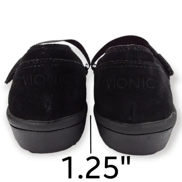 Vionic Shelby Mary Jane Shoes Size 6 Black Suede Leather Comfort NWOT