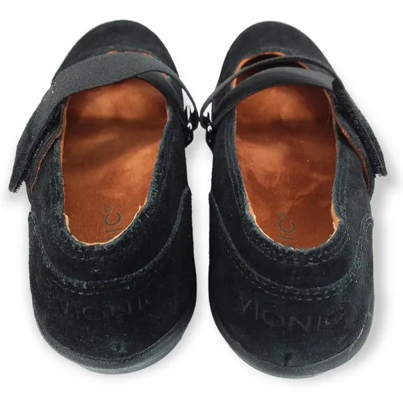 Vionic Shelby Mary Jane Shoes Size 6 Black Suede Leather Comfort NWOT