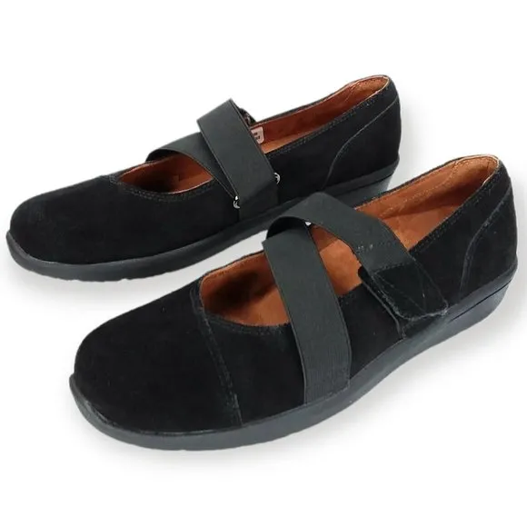 Vionic Shelby Mary Jane Shoes Size 6 Black Suede Leather Comfort NWOT