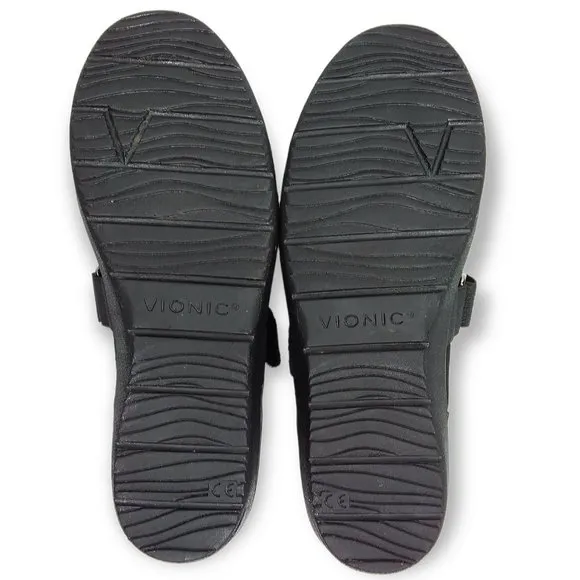 Vionic Shelby Mary Jane Shoes Size 6 Black Suede Leather Comfort NWOT