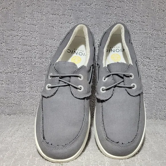 Vionic Skipper Men's Size US 8 Gray Slip-On Beach Comfort Sneaker Boat Shoes.