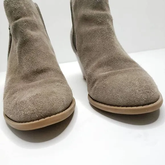 Vionic Upright Anne Ankle Boots Suede Comfort Snakeskin Embossed Women 6.5