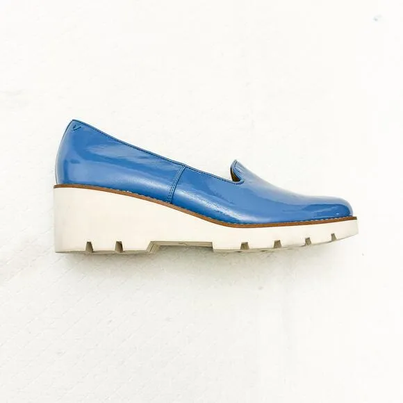 Vionic Willa Wedge Slip On Platform Patent Leather Shoes Size 12 NEW