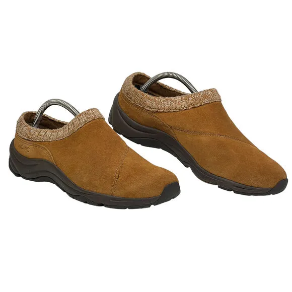 Vionic Womens Arbor Brown Suede Round Toe Low Top Slip On Clog Shoes Size 11