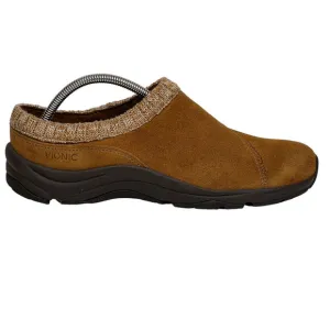 Vionic Womens Arbor Brown Suede Round Toe Low Top Slip On Clog Shoes Size 11