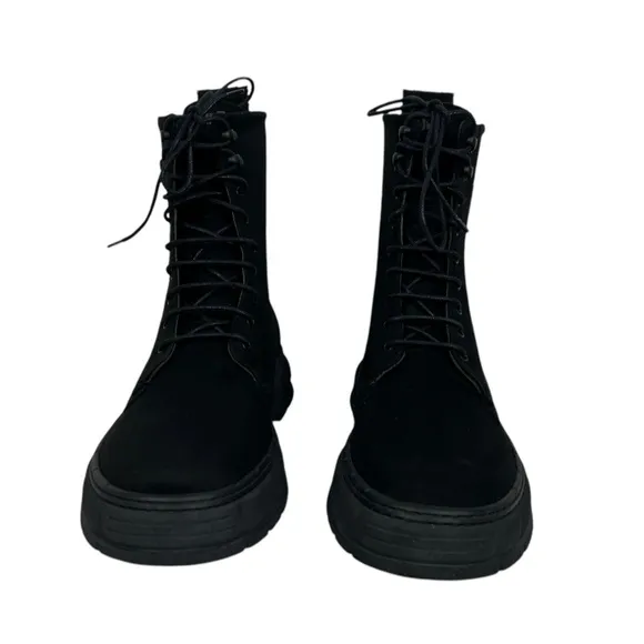 Viron Vegan Faux Suede Army Surplus Black Boots Mens US 13 - EU 47 Casual