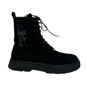 Viron Vegan Faux Suede Army Surplus Black Boots Mens US 13 - EU 47 Casual